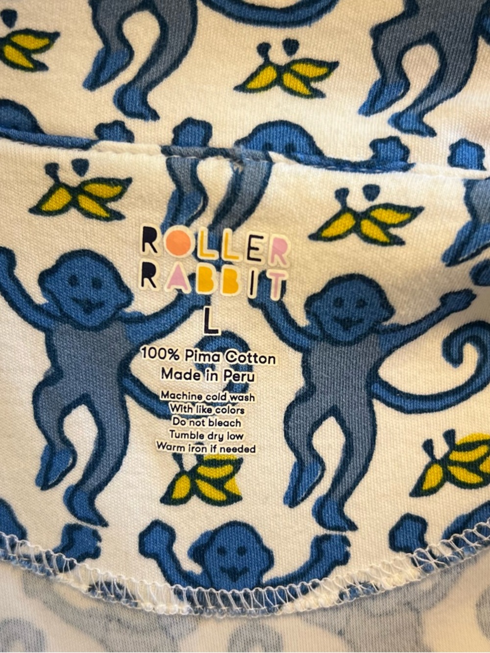 Roller Rabbit Blue Monkey Pajama Set - Picture 6 of 9